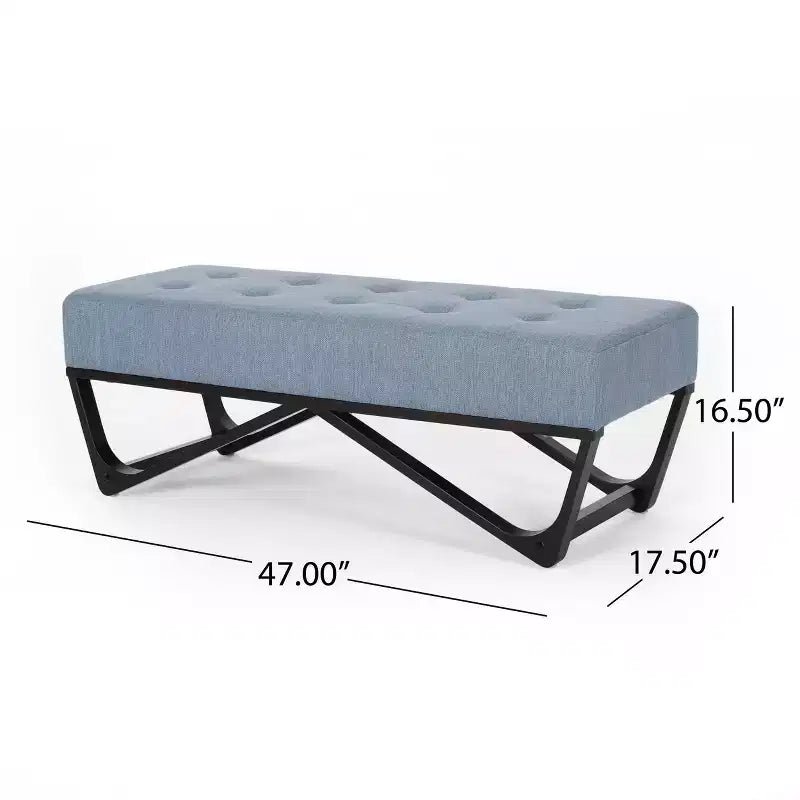 Pouf Rectangulaire avec Coussin, Banc de Lit avec Pieds Élégants, Repose-Pieds pour Salon, Chambre, Entrée