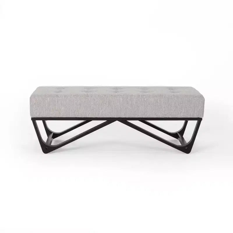 Pouf Rectangulaire avec Coussin, Banc de Lit avec Pieds Élégants, Repose-Pieds pour Salon, Chambre, Entrée