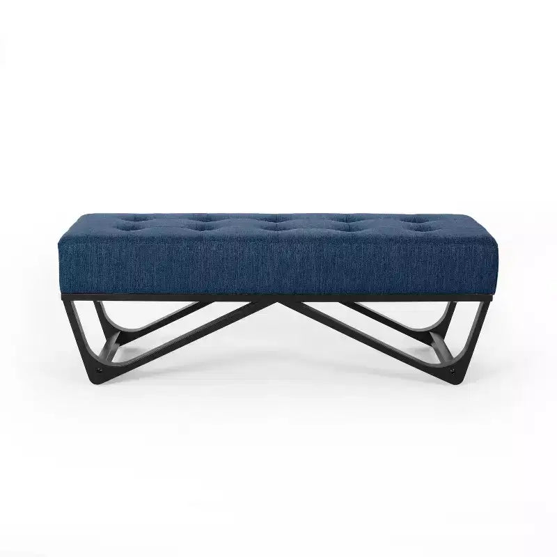 Pouf Rectangulaire avec Coussin, Banc de Lit avec Pieds Élégants, Repose-Pieds pour Salon, Chambre, Entrée