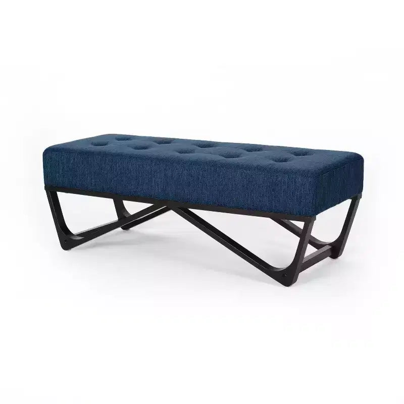 Pouf Rectangulaire avec Coussin, Banc de Lit avec Pieds Élégants, Repose-Pieds pour Salon, Chambre, Entrée