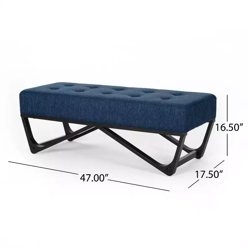 Pouf Rectangulaire avec Coussin, Banc de Lit avec Pieds Élégants, Repose-Pieds pour Salon, Chambre, Entrée