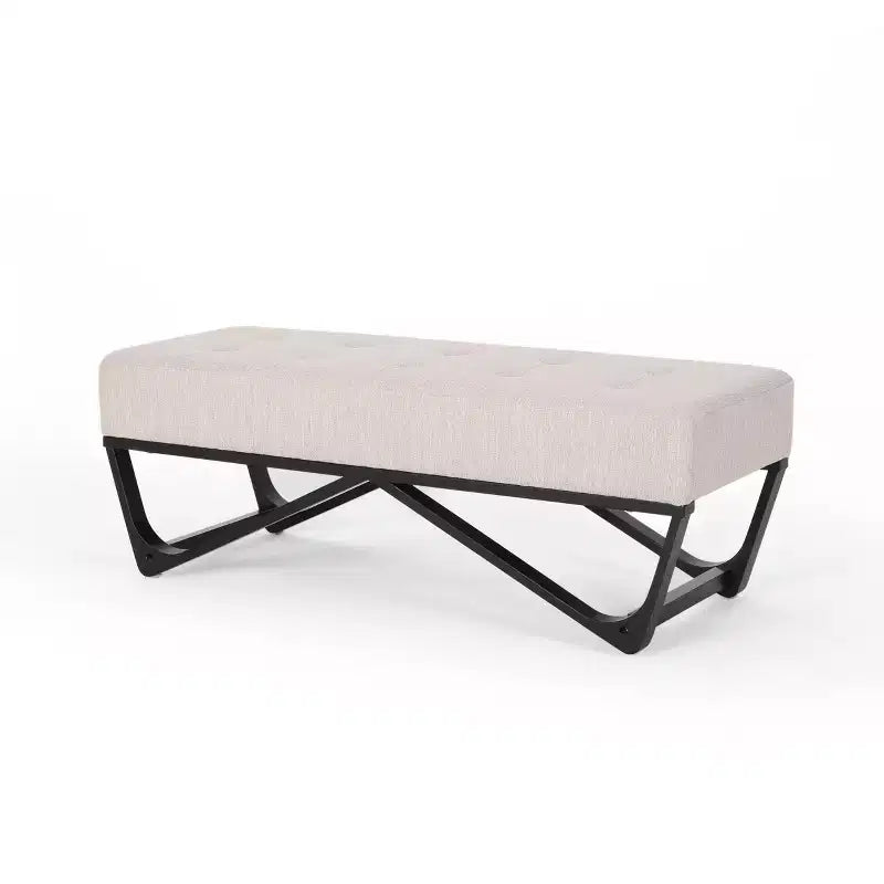 Pouf Rectangulaire avec Coussin, Banc de Lit avec Pieds Élégants, Repose-Pieds pour Salon, Chambre, Entrée