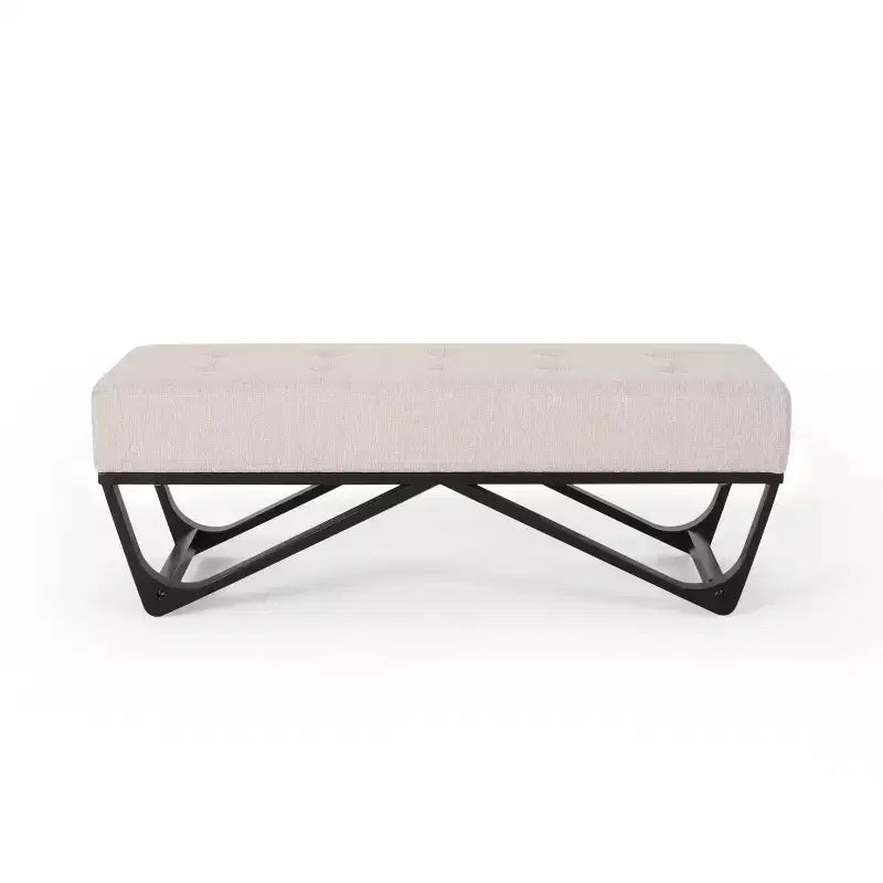 Pouf Rectangulaire avec Coussin, Banc de Lit avec Pieds Élégants, Repose-Pieds pour Salon, Chambre, Entrée