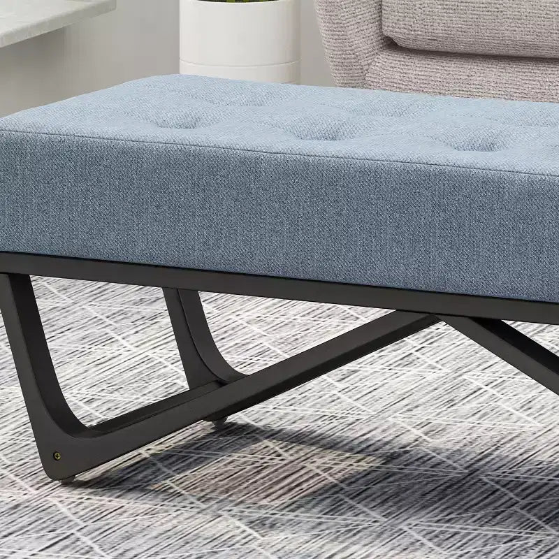 Pouf Rectangulaire avec Coussin, Banc de Lit avec Pieds Élégants, Repose-Pieds pour Salon, Chambre, Entrée