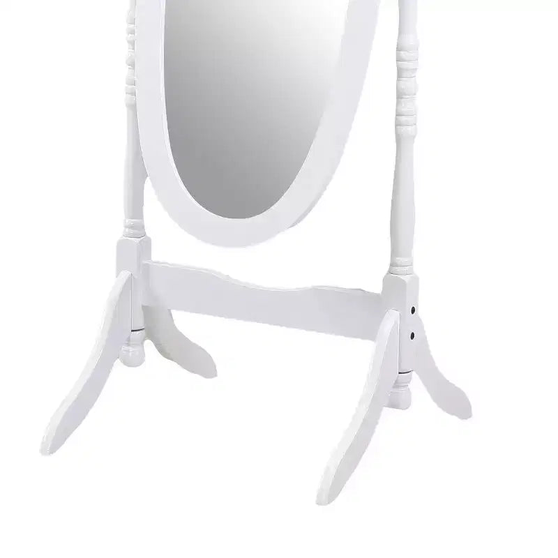 Miroir sur pied traditionnel pleine longueur Ovale sur pied en bois Inclinable Pivotant pour Chambre, Salon