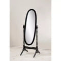 TUYOHW Traditional Full Length Mirror with Stand Oval Cheval Freestanding Mirrors with Wood Frame Tilting Swing Mirror for Bedroom, Living Room