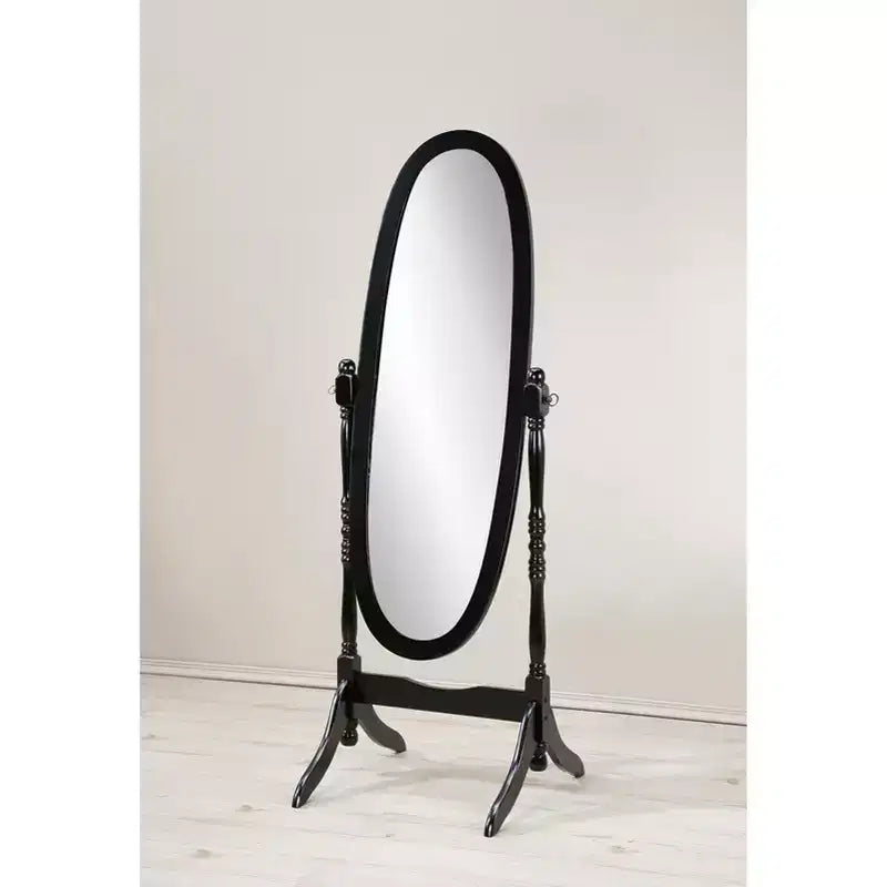 TUYOHW Traditional Full Length Mirror with Stand Oval Cheval Freestanding Mirrors with Wood Frame Tilting Swing Mirror for Bedroom, Living Room