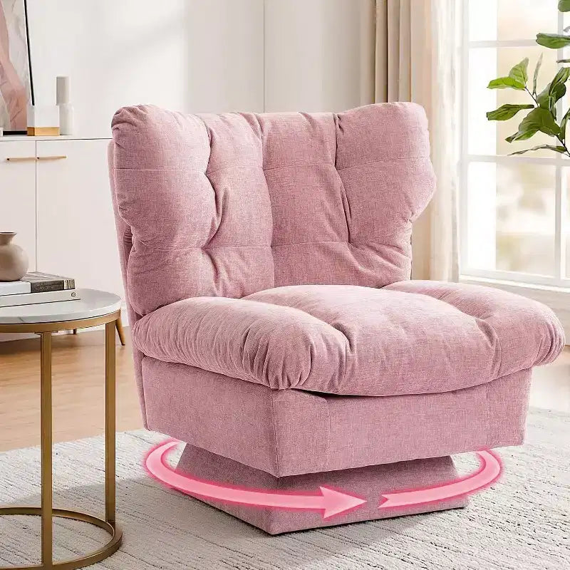 360-Degree Swivel Upholstered Chair, Cozy Chenille & Thick Cushion for Home, Office Spaces