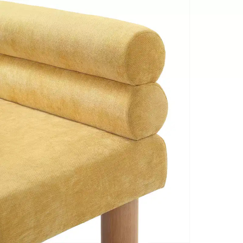 Banc de salle à manger moderne en bois rembourré avec pieds en hévéa
