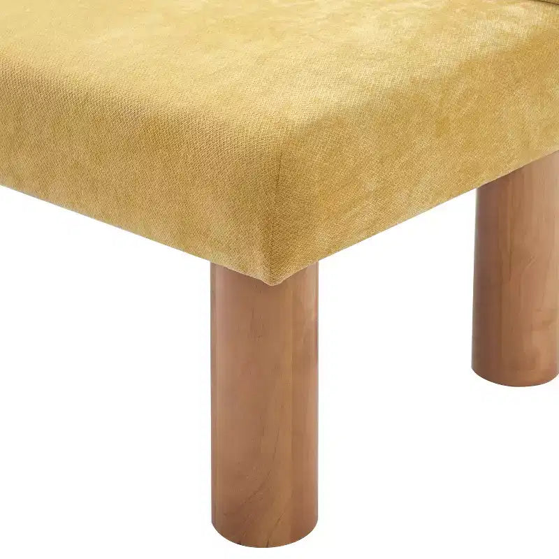 Banc de salle à manger moderne en bois rembourré avec pieds en hévéa