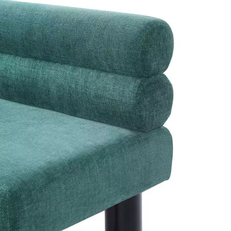 Banc de salle à manger moderne en bois rembourré avec pieds en hévéa
