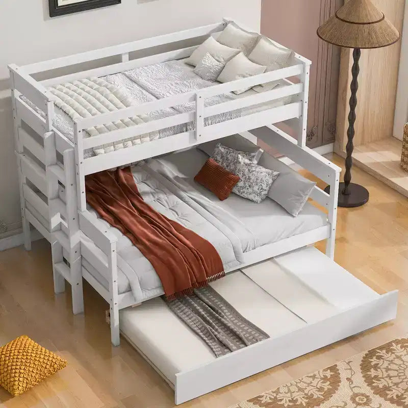 GDFStudio Becker Wood Bunk Bed with Twin Size Trundle