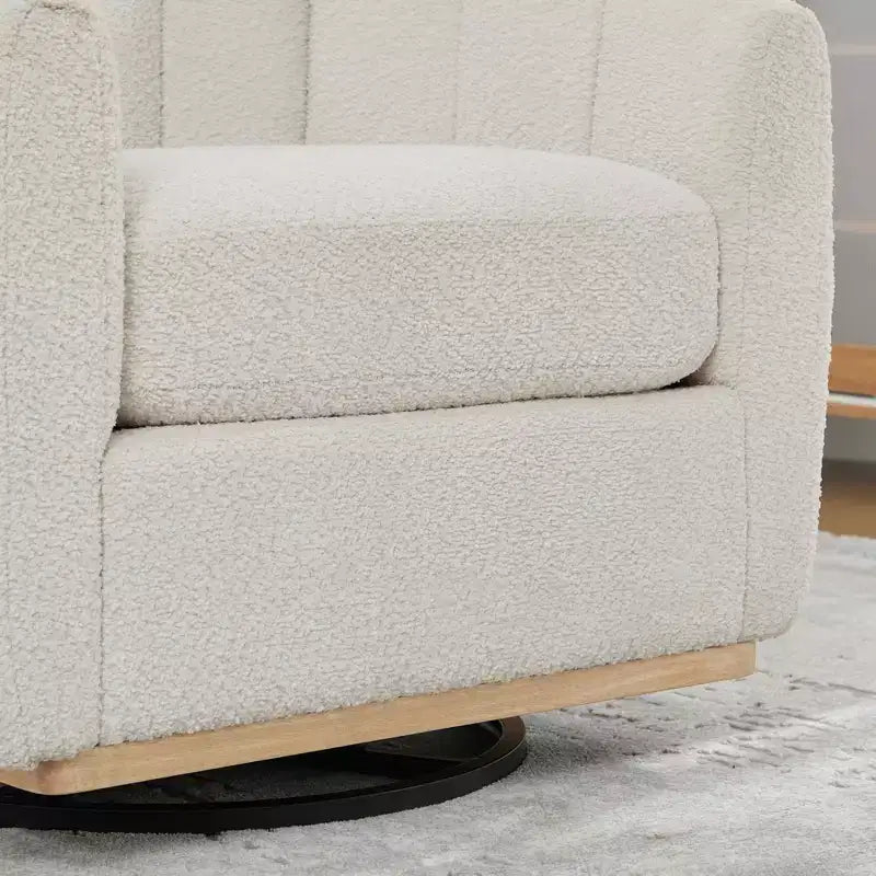 Fauteuil club pivotant moderne en chenille, fauteuil d'appoint avec piètement en métal, fauteuil lounge rembourré pour salon, bureau, chambre à coucher