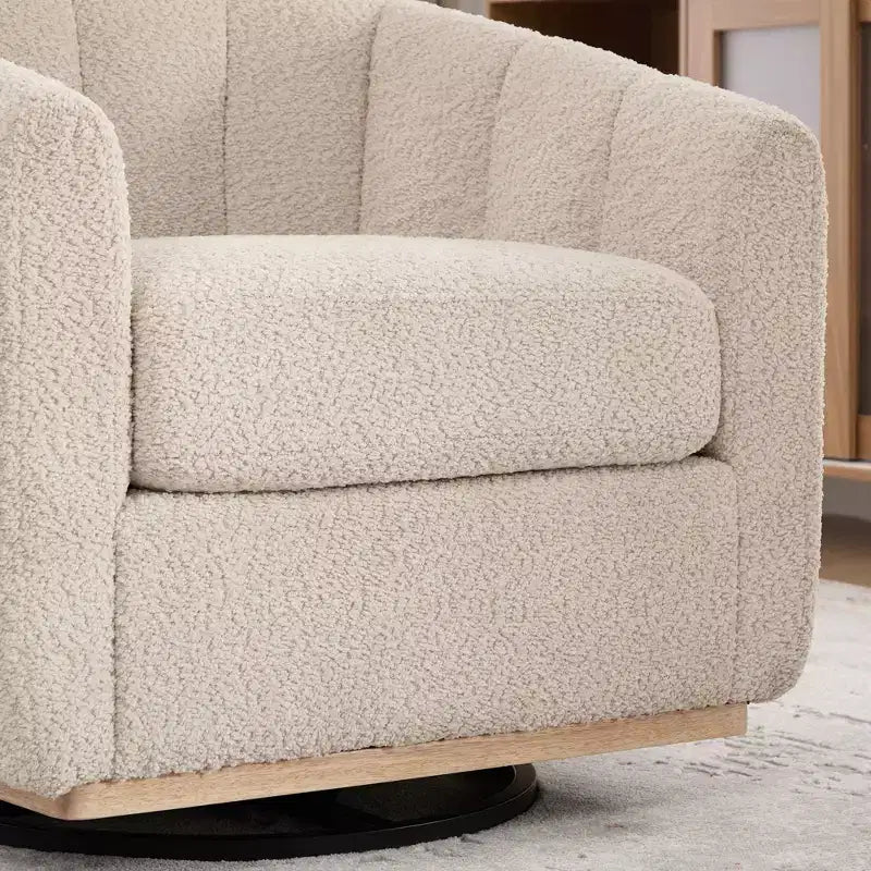 Fauteuil club pivotant moderne en chenille, fauteuil d'appoint avec piètement en métal, fauteuil lounge rembourré pour salon, bureau, chambre à coucher