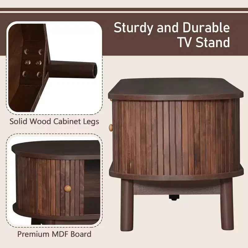 Meuble TV design moderne pour téléviseurs 75 pouces, meuble console TV avec tiroir avant en rotin pour salon