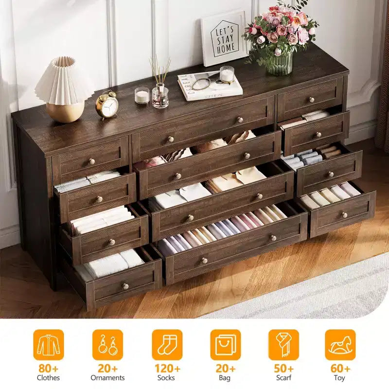 Commode, Commode en bois de 160 cm de large, Meuble TV moderne pour téléviseur de 65 pouces, Chambre à coucher, Salon, Entrée