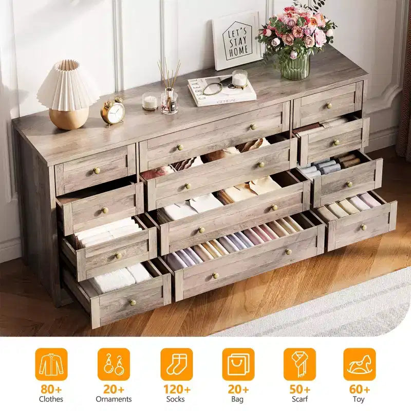 Commode, Commode en bois de 160 cm de large, Meuble TV moderne pour téléviseur de 65 pouces, Chambre à coucher, Salon, Entrée