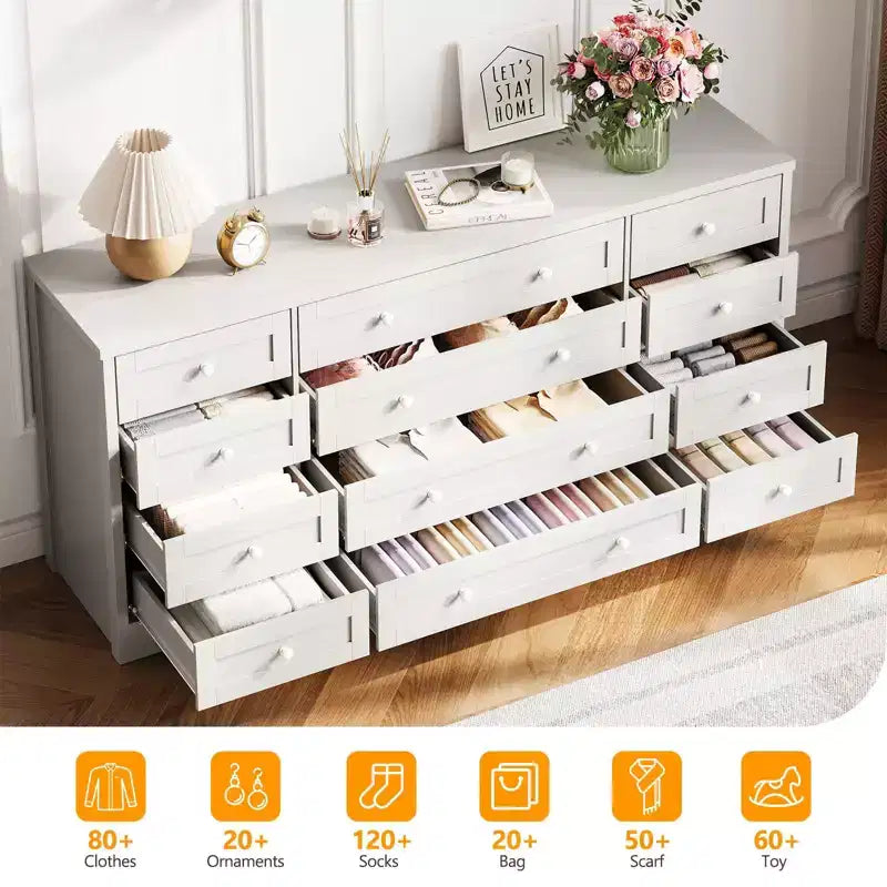Commode, Commode en bois de 160 cm de large, Meuble TV moderne pour téléviseur de 65 pouces, Chambre à coucher, Salon, Entrée