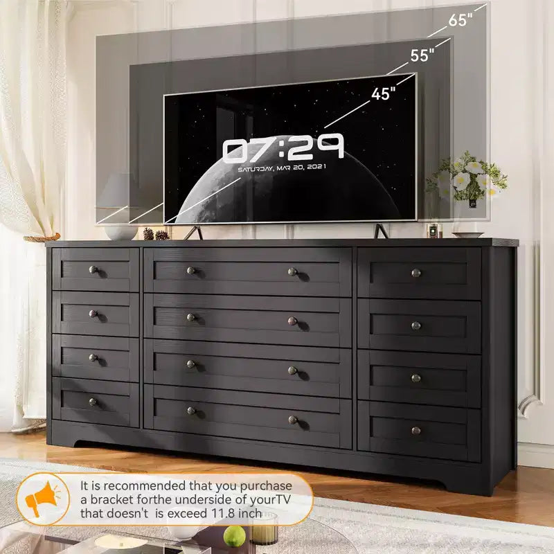 Commode, Commode en bois de 160 cm de large, Meuble TV moderne pour téléviseur de 65 pouces, Chambre à coucher, Salon, Entrée