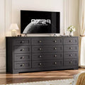 COZONY 12 Drawer Dresser, 63 Wide Wooden Chest of Drawers, Modern TV Stand Dresser for 65 Inch TV, Bedroom Living Room Entryway