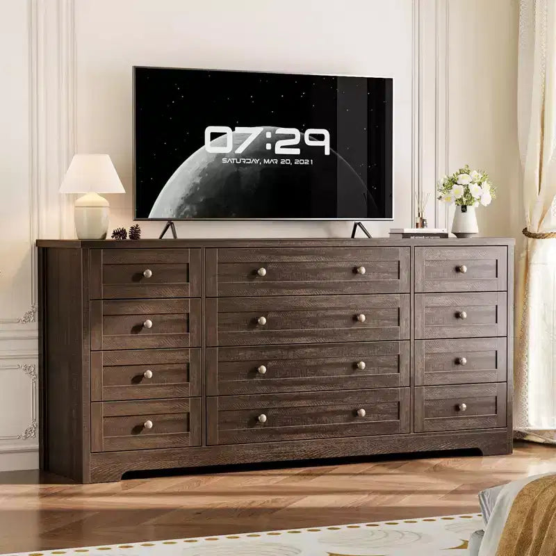 Commode, Commode en bois de 160 cm de large, Meuble TV moderne pour téléviseur de 65 pouces, Chambre à coucher, Salon, Entrée