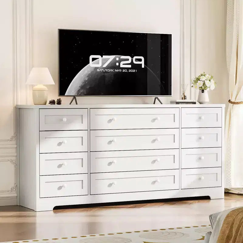 Commode, Commode en bois de 160 cm de large, Meuble TV moderne pour téléviseur de 65 pouces, Chambre à coucher, Salon, Entrée