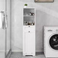 Meuble de salle de bain avec panier à linge, meuble de rangement inclinable avec étagères supérieures et tiroir pour salle de bain, buanderie
