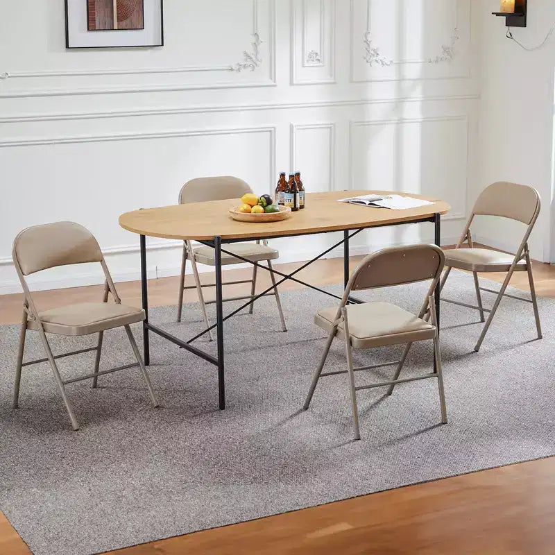 Chaises de salle à manger pliantes, chaises de cuisine en cuir PU avec cadre en métal, chaises de salle à manger légères, intérieur et extérieur, aucun assemblage requis