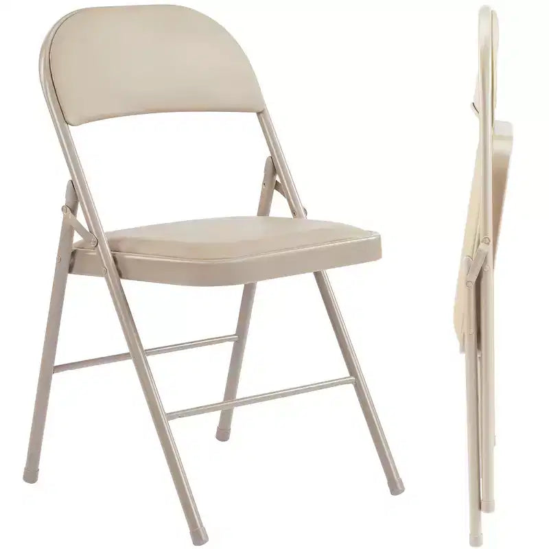 Chaises de salle à manger pliantes, chaises de cuisine en cuir PU avec cadre en métal, chaises de salle à manger légères, intérieur et extérieur, aucun assemblage requis