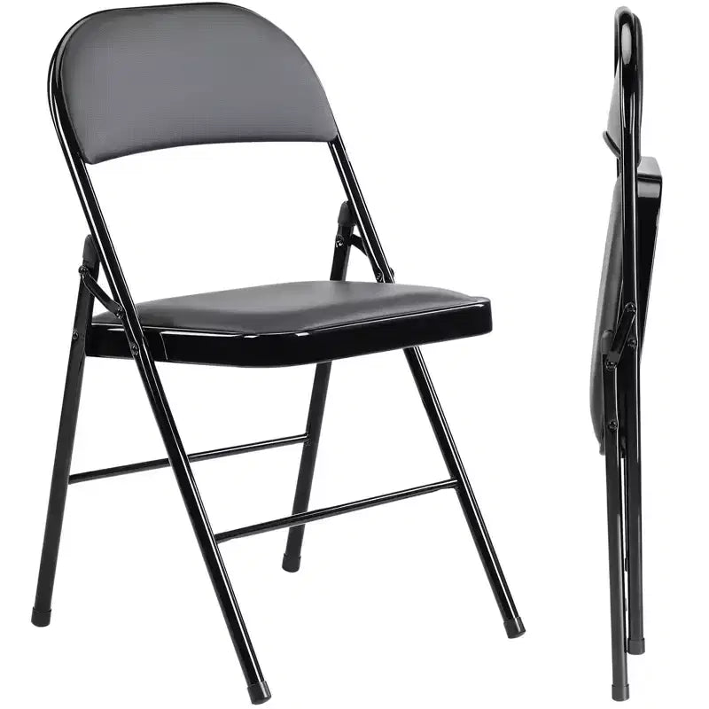 TUYOHW Folding Dining Chairs,PU Leather Kitchen Chairs with Metal Frame,Lightweight Dininig Room Chairs,Outdoor and Indoor,No Assembly