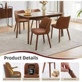 Dining Chairs Set of 4, Modern Dining Room Chair with Wood Legs, Upholstered Armless Kitchen Chairs with Leveling Feet/Wing Backrest Support, Brown