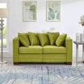 MAYEERTY 60.5 Modern Loveseater Sofa with Silver Nails Square Armrest Upholstered Velvet for Living Room Green