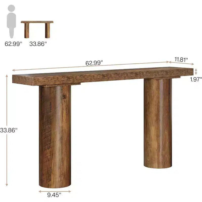 Console de style campagnard pour entrée, table de canapé étroite et longue pour salon, couloir, entrée, vestibule