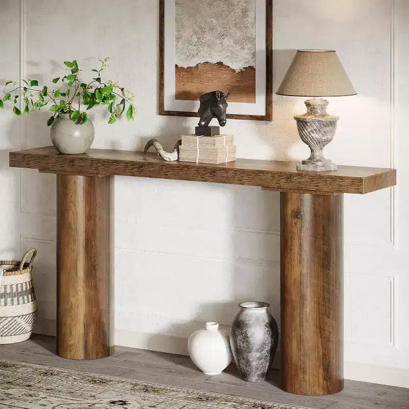 Console de style campagnard pour entrée, table de canapé étroite et longue pour salon, couloir, entrée, vestibule