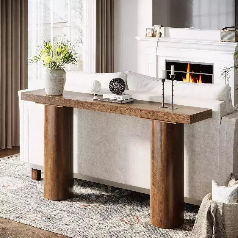 Console de style campagnard pour entrée, table de canapé étroite et longue pour salon, couloir, entrée, vestibule