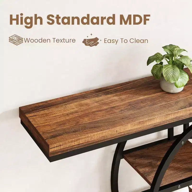 Entryway Table, 5-Tier Console Tables for Entryway, Industrial Narrow Sofa Tables with Storage for Living Room, Long Entry Hallway