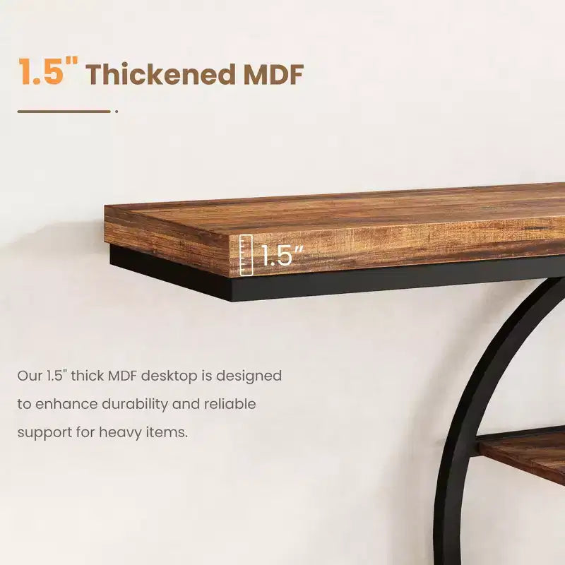Entryway Table, 5-Tier Console Tables for Entryway, Industrial Narrow Sofa Tables with Storage for Living Room, Long Entry Hallway