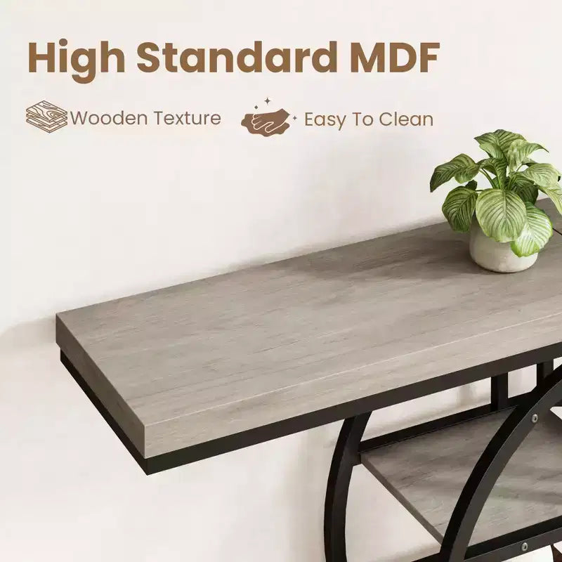 Entryway Table, 5-Tier Console Tables for Entryway, Industrial Narrow Sofa Tables with Storage for Living Room, Long Entry Hallway