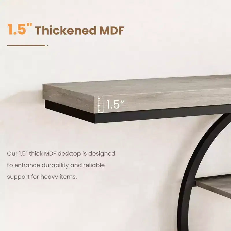 Entryway Table, 5-Tier Console Tables for Entryway, Industrial Narrow Sofa Tables with Storage for Living Room, Long Entry Hallway