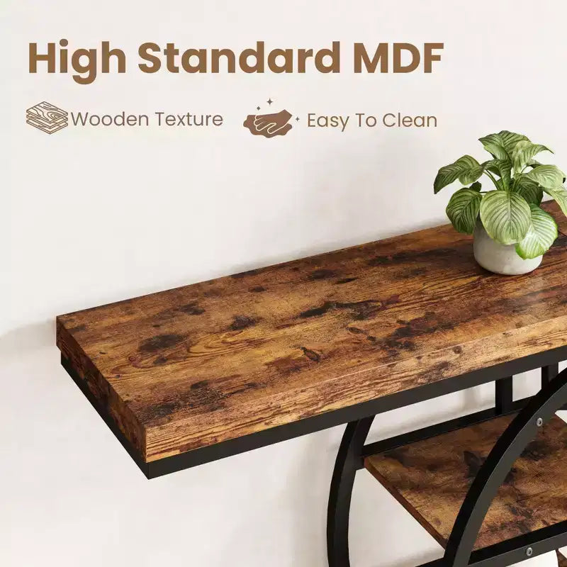 Entryway Table, 5-Tier Console Tables for Entryway, Industrial Narrow Sofa Tables with Storage for Living Room, Long Entry Hallway