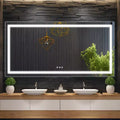 Bathroom Mirror,Tempered Glass Stepless Bathroom Dimmable Wall Mirrors with Anti-Fog, Shatter-Proof, Memory, 3 Colors