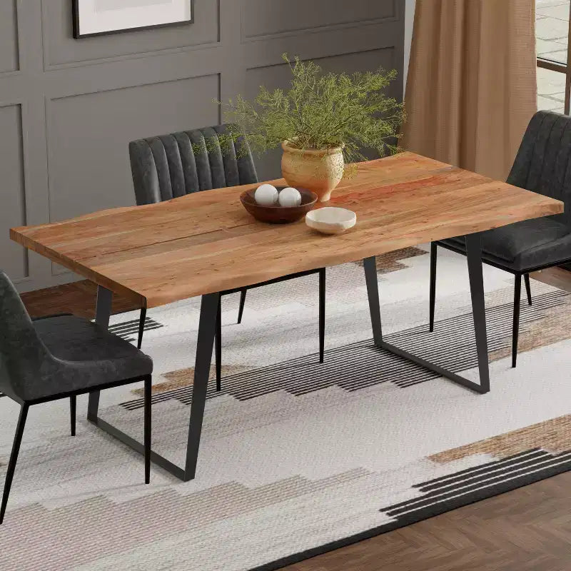 Amity 72 inch x 36 inch Rectangle Modern Industrial Dining Table