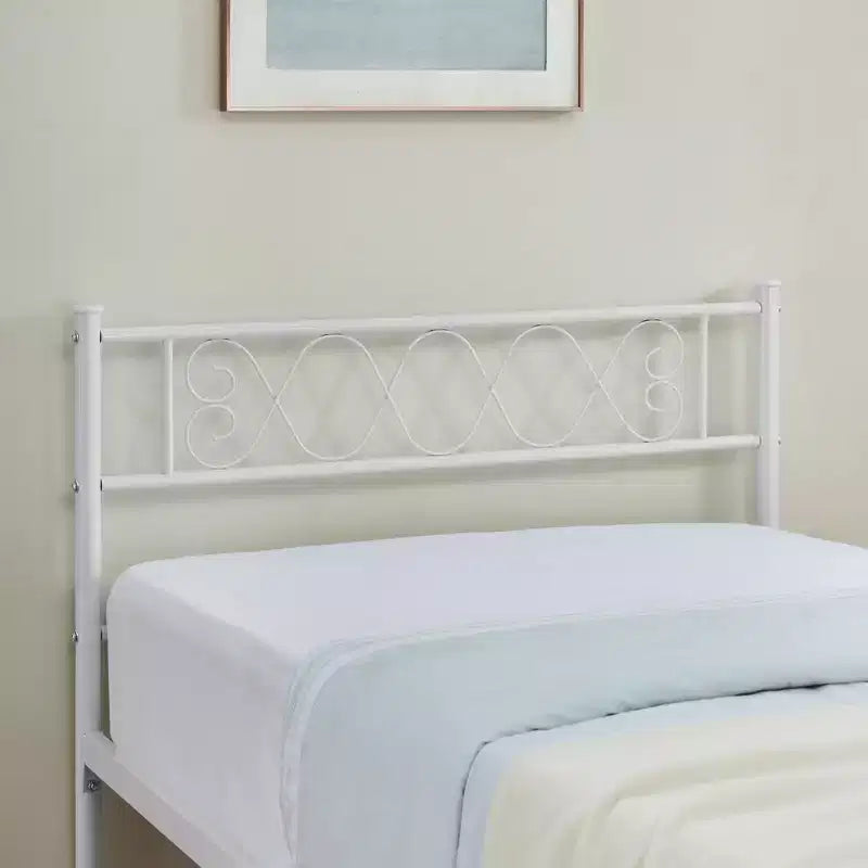 Coolmee Metal Full Size Bed Frame Metal Platform Bed Frame with Headboard and Footboard Classic Bed Frame with Iron-Art Sweet