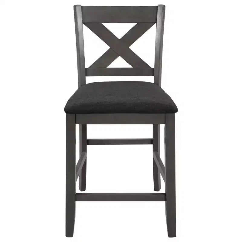 Counter Height Dining Table Set for 4, Wood Bar Table with Storage shelf and 2 stools & 2 Chairs for Small Places