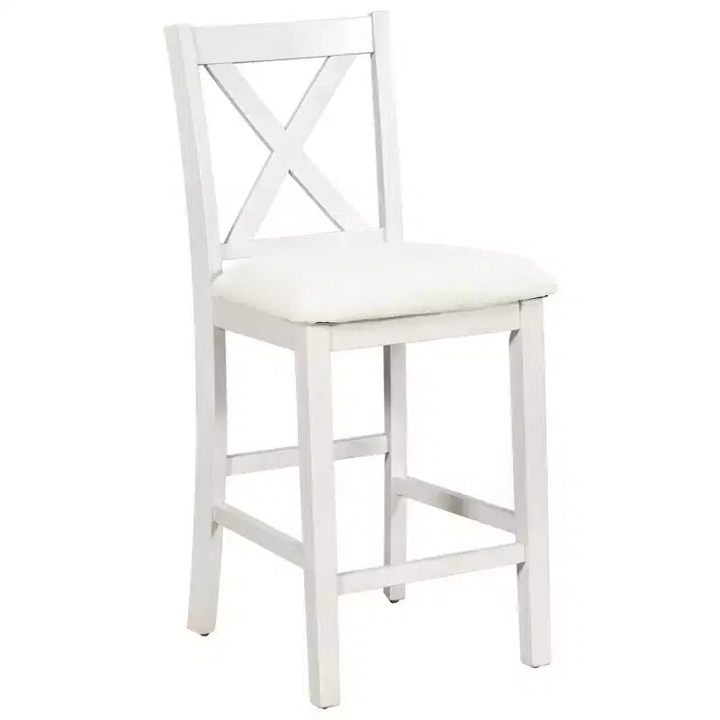 Counter Height Dining Table Set for 4, Wood Bar Table with Storage shelf and 2 stools & 2 Chairs for Small Places
