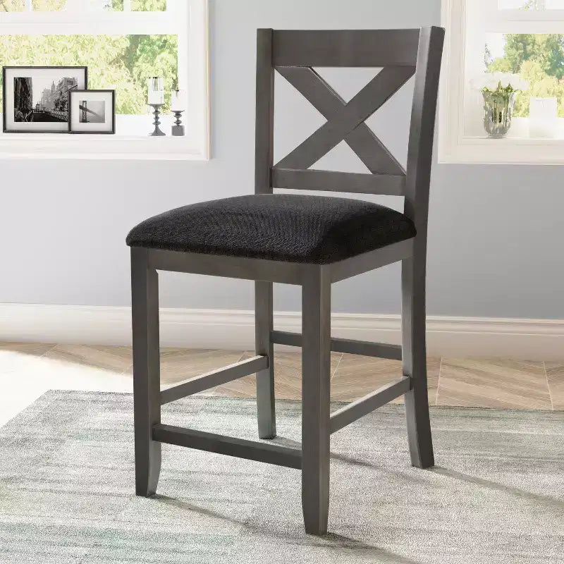 Counter Height Dining Table Set for 4, Wood Bar Table with Storage shelf and 2 stools & 2 Chairs for Small Places