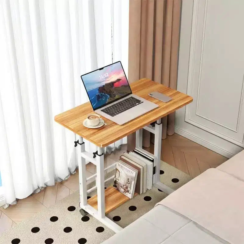 Standing Desk Adjustable Height, Mobile Small Stand Up Computer Rolling Desks Portable Laptop Desks with Wheels for Home Office, Height 27-35.5