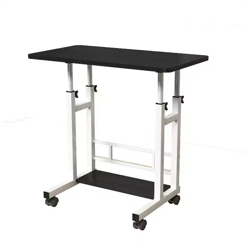 Standing Desk Adjustable Height, Mobile Small Stand Up Computer Rolling Desks Portable Laptop Desks with Wheels for Home Office, Height 27-35.5