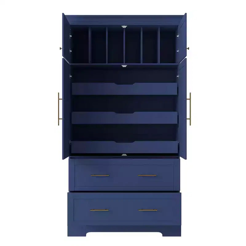 72 Farmhouse Kitchen Pantry Cabinet, Freestanding Dining Storage Cabinet with Drawers, Pull-Out Trays, and Cake Pan Storage-Panipeachy