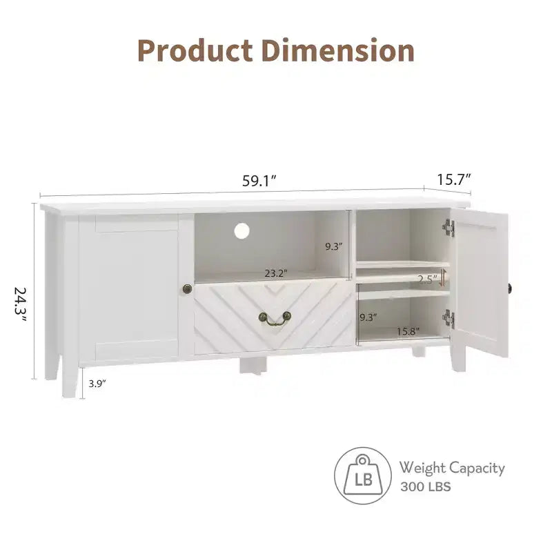 Entertainment Center with Led Lights, TV Stands with 2 Storage and 1 Drawer for Game Room, Long Television Stands for 65 Inch Tv